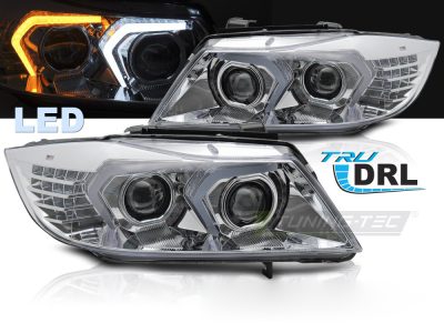 Full LED Fari Cromato per BMW E90/E91 (2005-2008) Anteriore Luci LED