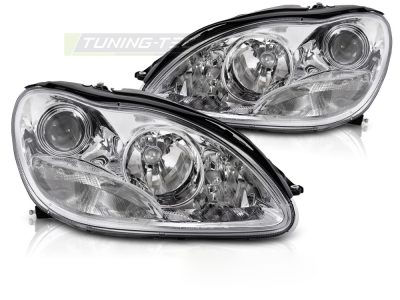 Fari Cromato per Mercedes W220 Classe S (1998-2002) - Fanali Anteriori