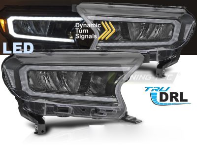 LED Fari Nero per Ford Ranger V (2016-2022) Fari Anteriori Neri