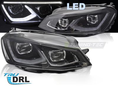 Full LED Fari Anteriori Neri per Volkswagen Golf VII (2014-2017)