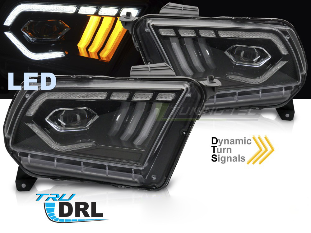 LED Fari Nero DRL per Ford Mustang (2010-2013) Luci Diurne