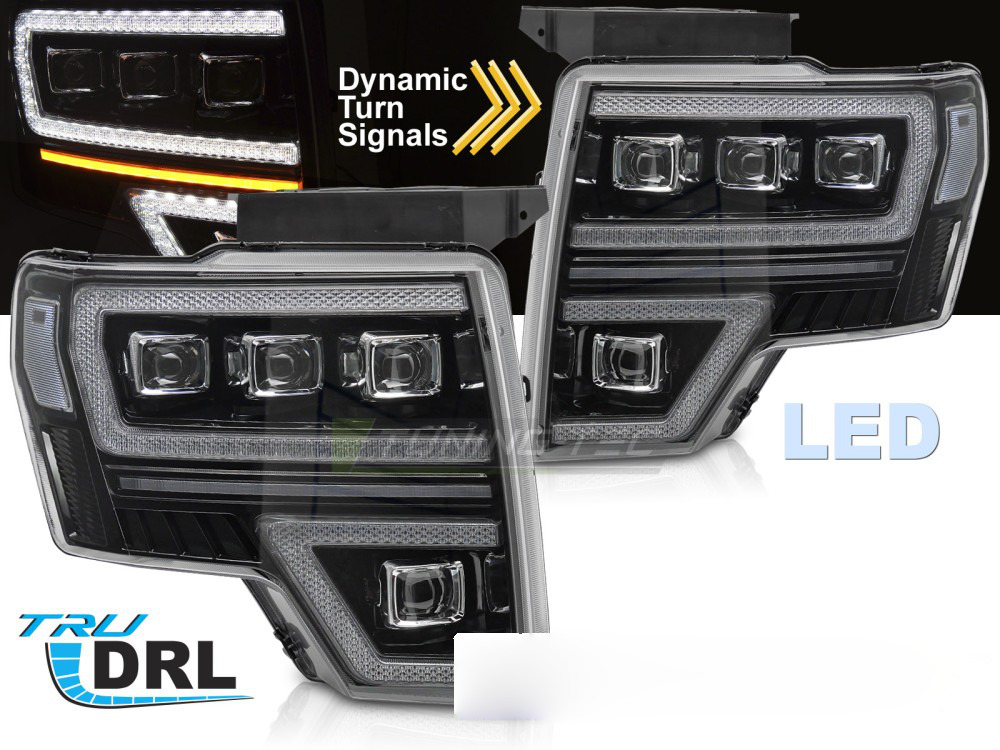 Ford F150 08-14 Full LED Nero DRL Sequenziali Luci Diurne Sequentiali per MK12