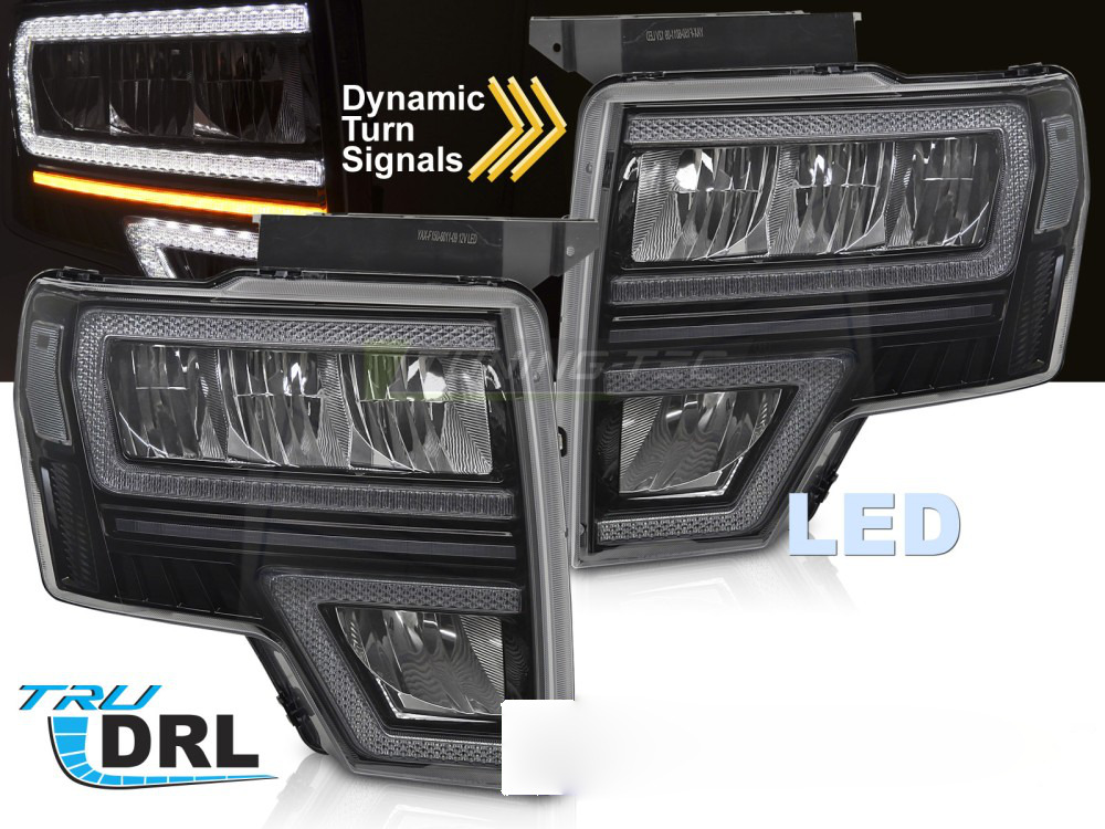 Ford F150 08-14 LED DRL Sequenziali Neri per MK12 Luci Diurne