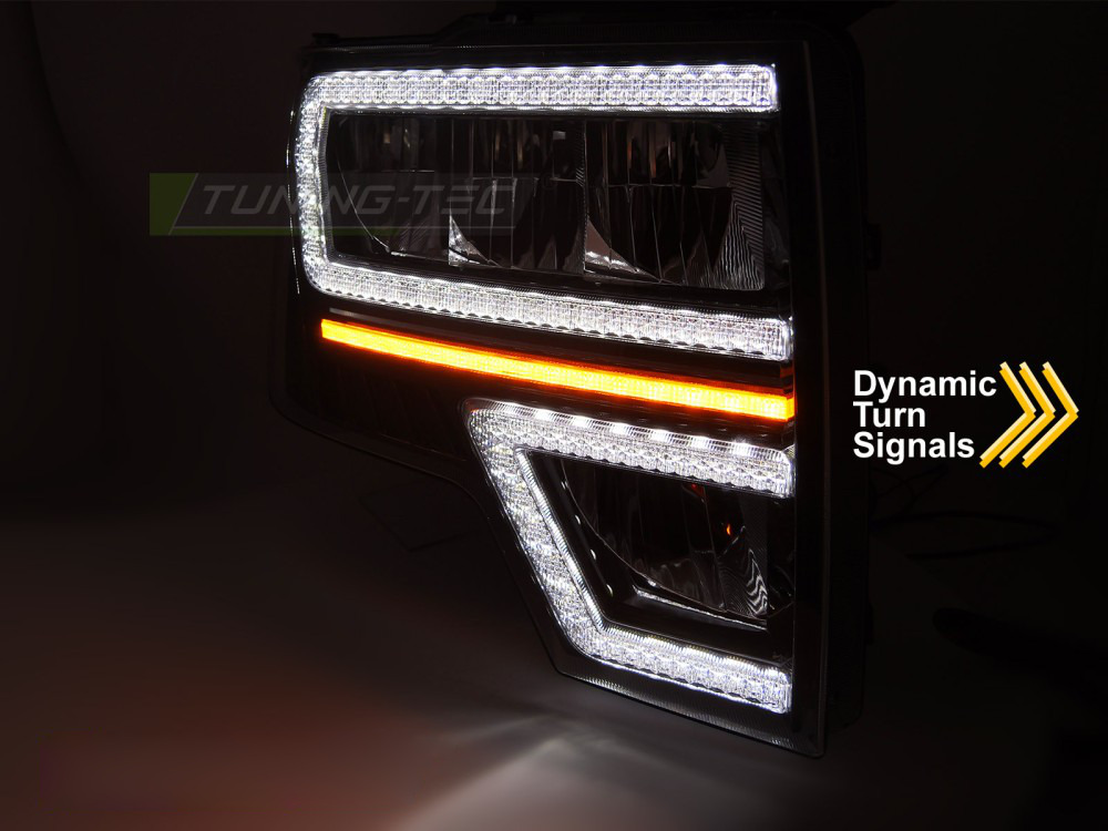 Ford F150 08-14 LED DRL Sequenziali Neri per MK12 Luci Diurne