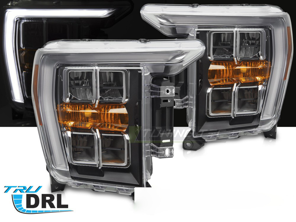 Fari Nero DRL per Ford F150 MK14 (2020-2023) con Luci Diurne