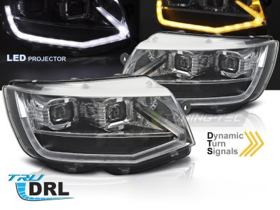 LED Fari Tube Luce Cromo DRL Sequenziale per Volkswagen T6 (2015-2019)