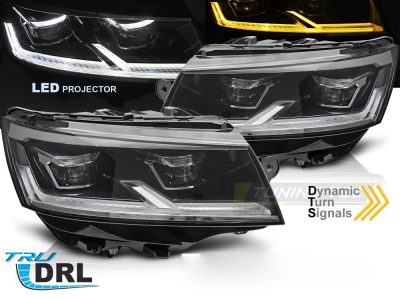 Full LED Fari Nero DRL Sequenziali per Volkswagen T6 (2020-2024)