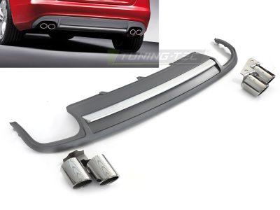 Diffusor Singolo Outlet Argento Sport S Style per Audi A4 B8 (2008-2011)