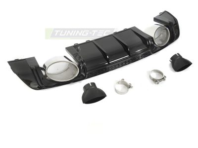 Diffusor Twin Outlet Nero Lucido Sport Style per Audi TT 8S (2014-2018)