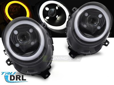 Fari Tube Luce Nera Lucida DRL per Mini Cooper F55 / F56 / F57 14-17