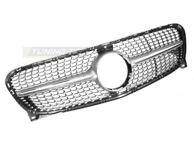 Griglia Diamond Argento Cromato per Mercedes GLA X156 (2013-2016) - Sportiva
