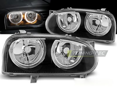 Fari Angel Eyes Nero per Volkswagen Golf 3 (09.91-08.97) Fanali