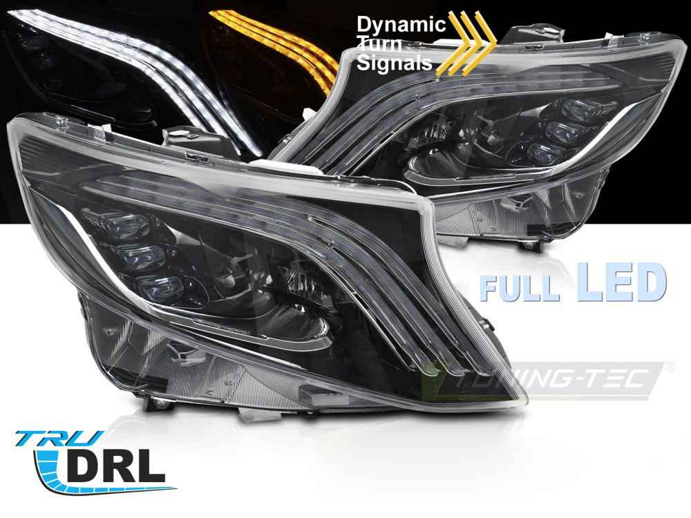 Fari Full LED Sequenziali DRL per Mercedes Classe V / Vito W447 (14-23)