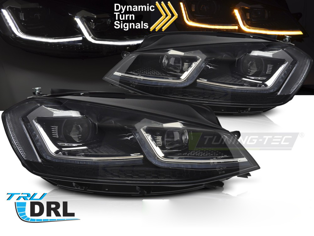 Fari Argento LED Sequenziali DRL per Volkswagen Golf VII (2017-2019) Luci Diurne
