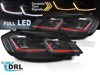 Fari Full LED Rosso Sequenziali DRL per Volkswagen Golf VII (2017-2019)