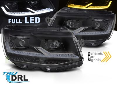 Fari Full LED Nero Sequenziali DRL per Volkswagen T6 (2015-2019) Luci Diurne