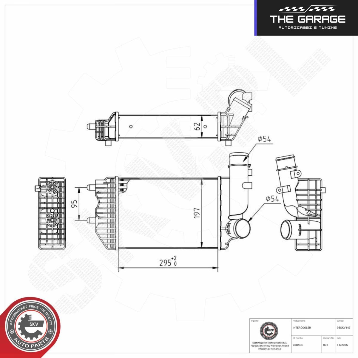 Intercooler per Fiat Ducato Van (230_ 244_) Ducato Bus (230_ 244_) 0384E4 - immagine 7