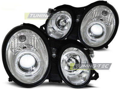 Fari Anteriori Angel Eyes Cromati per Mercedes W208 CLK (03.97-04.02)