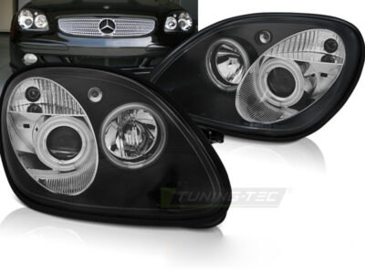 Fari Anteriori Angel Eyes Neri per Mercedes R170 SLK (04.96-04)