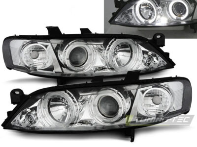 Fari Anteriori Angel Eyes Cromati per Opel Vectra B (99-03.02)