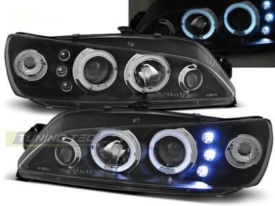 Peugeot 306 05.97-03.01 Fanali Angel Eyes Neri per Berlina e Familiare