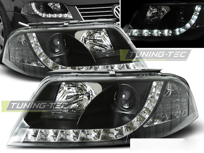 Fari Anteriori Daylight Neri per Volkswagen Passat 3BG (09.00-03.05)