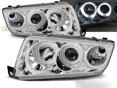Fari Anteriori Angel Eyes Cromati per Škoda Fabia I (1999-2008)