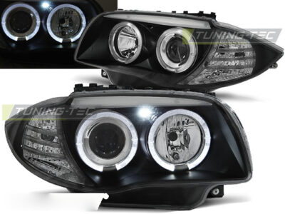 Fari Anteriori Angel Eyes Neri per BMW 1 E87 (04-11)