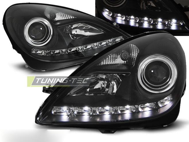 Fari Anteriori Daylight Neri per Mercedes R171 SLK (2004-2011)