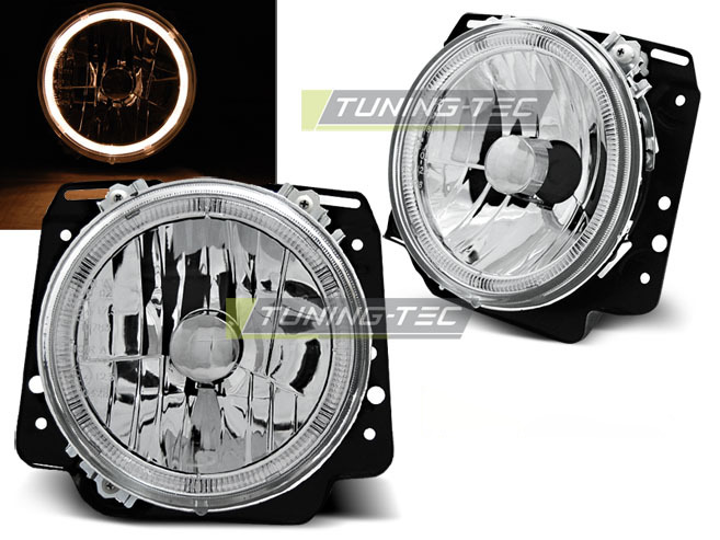 Fari Anteriori Angel Eyes Cromati per Volkswagen Golf II (83-91)