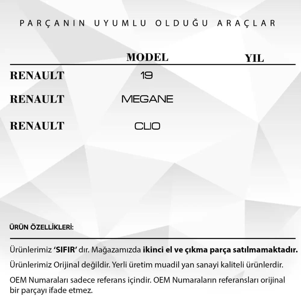 4 Pezzi Bilanciamento Vetrato Plastica Rivettato per Renault 19 Megane Clio