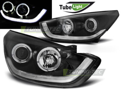 Fari Anteriori per Hyundai TUCSON IX35 (2010-2013) Nero Tubo LED