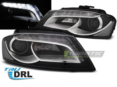 Fari Anteriori Luci Diurne LED Neri per Audi A3 8P (2008-2012)