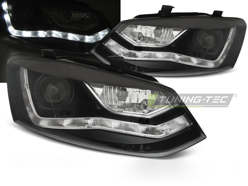 Fari Anteriori Daylight Neri per Volkswagen Polo 6R 2009-2014