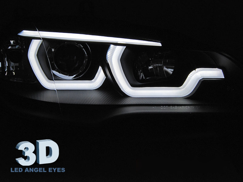 Fari Anteriori Luci Diurne LED Neri per BMW X5 E70 (2007-2013)