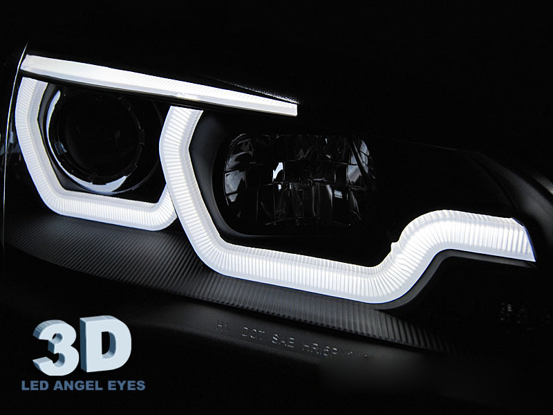 Fari Anteriori Luci Diurne LED Neri per BMW X5 E70 (2007-2013)