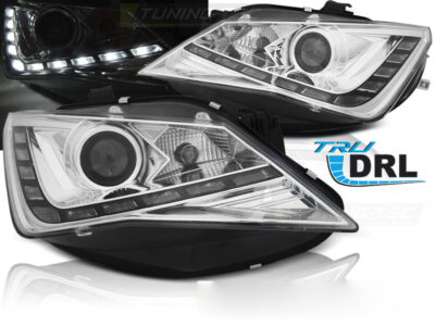 Fari Anteriori DRL Cromati per Seat Ibiza 6J 2012-2015