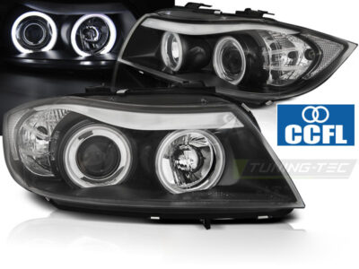 Fari Angel Eyes CCFL Nero per BMW E90/E91 (2005-2008) Fari Anteriori