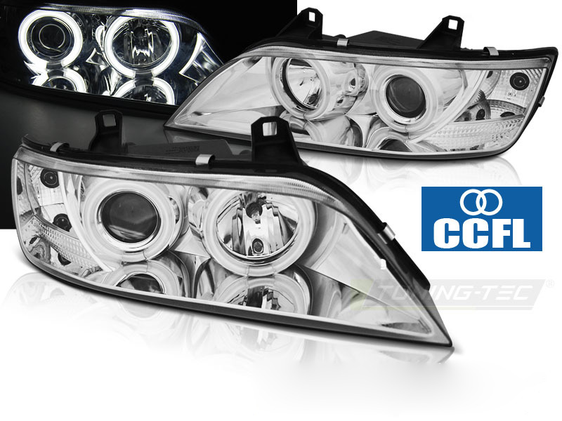 Fari Anteriori Angel Eyes CCFL Cromati per BMW Z3 (1996-2002)