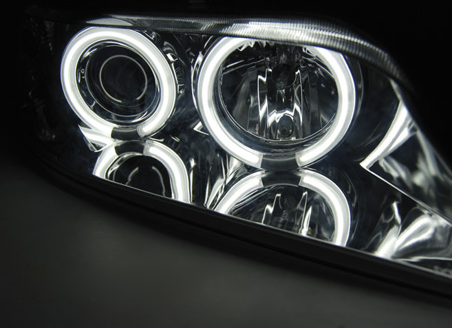 Fari Anteriori Angel Eyes CCFL Cromati per BMW Z3 (1996-2002)