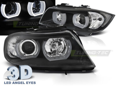 Fari U-Led 3D Neri per BMW E90/E91 (03.05-08.0) - Fanali Anteriori