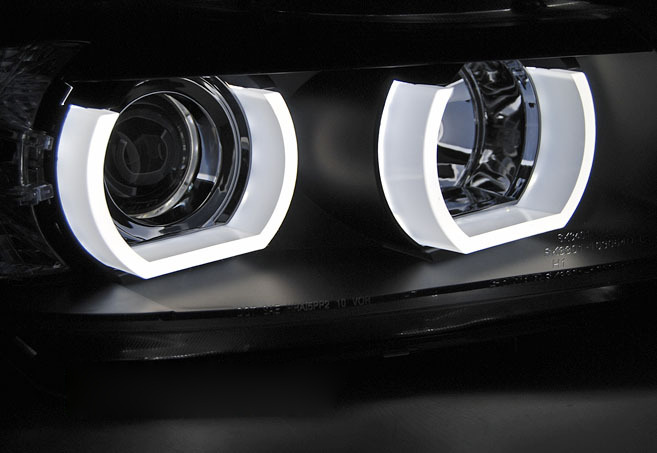 Fari U-Led 3D Neri per BMW E90/E91 (03.05-08.0) - Fanali Anteriori