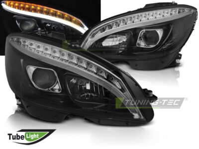 Fari Anteriori a Tubo Neri per Mercedes W204 (2007-2010)