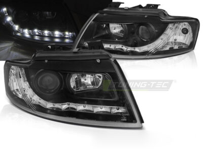 Fari Anteriori Giornalieri Neri per Audi A4 B6 Cabrio (02-06)