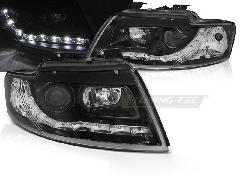 Fari Anteriori Giornalieri Neri per Audi A4 B6 Cabrio (02-06)