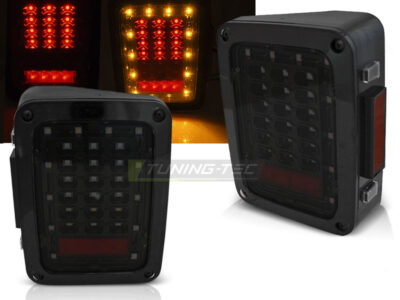 Jeep Wrangler Jk 07-18 LED Fumé Fari Anteriori Fumè 2 Pezzi Omologati TUV
