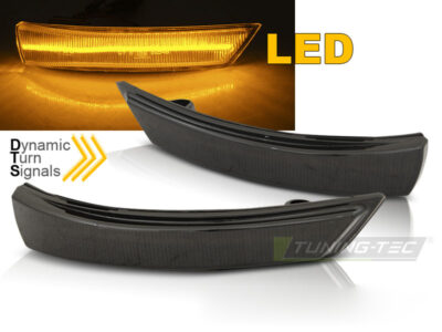 Laterale Indicator nello Specchio Sequenziale LED Fumè per Ford Focus MK2 MK3