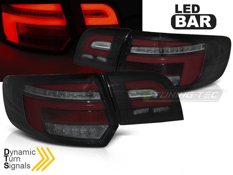 Fanali Posteriori LED Bar Rossi Neri Sequenziali per Audi A3 8P (03-08)