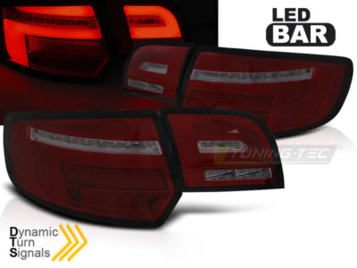 Fanali Posteriori LED Bar Rosso Fumè Sequenziali per Audi A3 8P 5 Porte