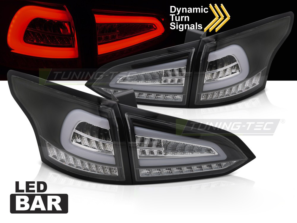 LED Fanali Posteriori Nero Sequenziali per Ford Focus MK 3 SW (2011-2018)